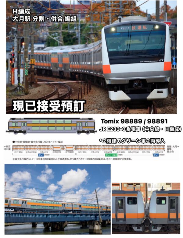補款連接 TOMIX 98889 + 98891 JR E233-0系電車 (中央線・H編成)