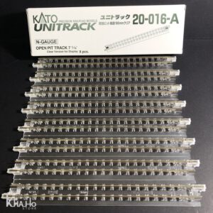 KATO 20-016-A 開放ﾋﾟｯﾄ線路186mm ｸﾘｱ(8本入) 展示用透明路軌