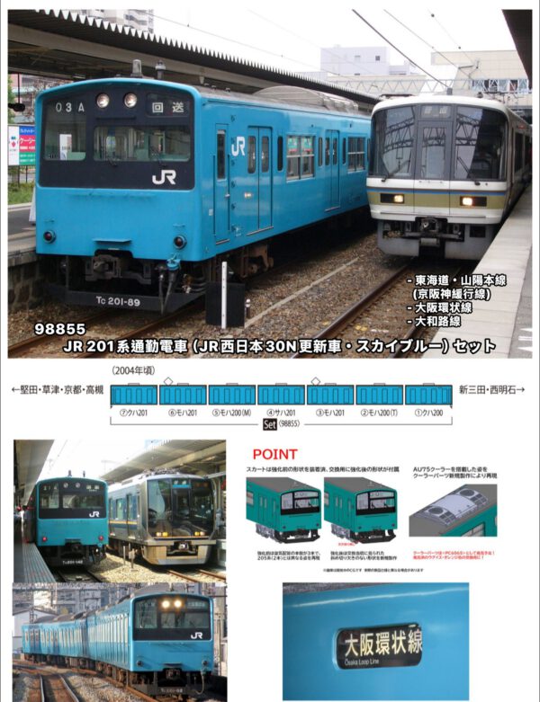 TOMIX 98855 JR 201系通勤電車（JR西日本30N更新車・スカイブルー）7両セット