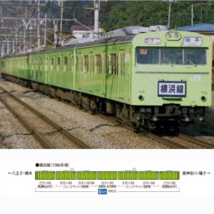 預訂 TOMIX 97615 国鉄 103系通勤電車 橫濱線 7節(高運転台ATC車・ウグイス)