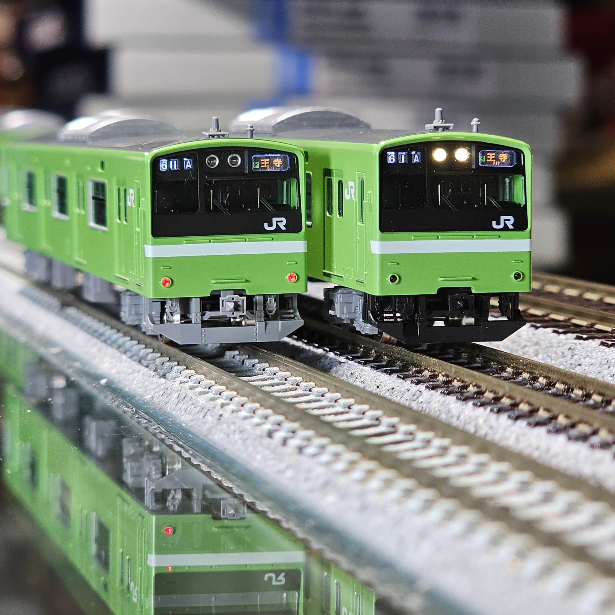 テックステーション JR201系（30N更新車・ウグイス・混色床下)6両セット JR201系通勤電車（JR西日本30N更新車・ウグイス・混色床下