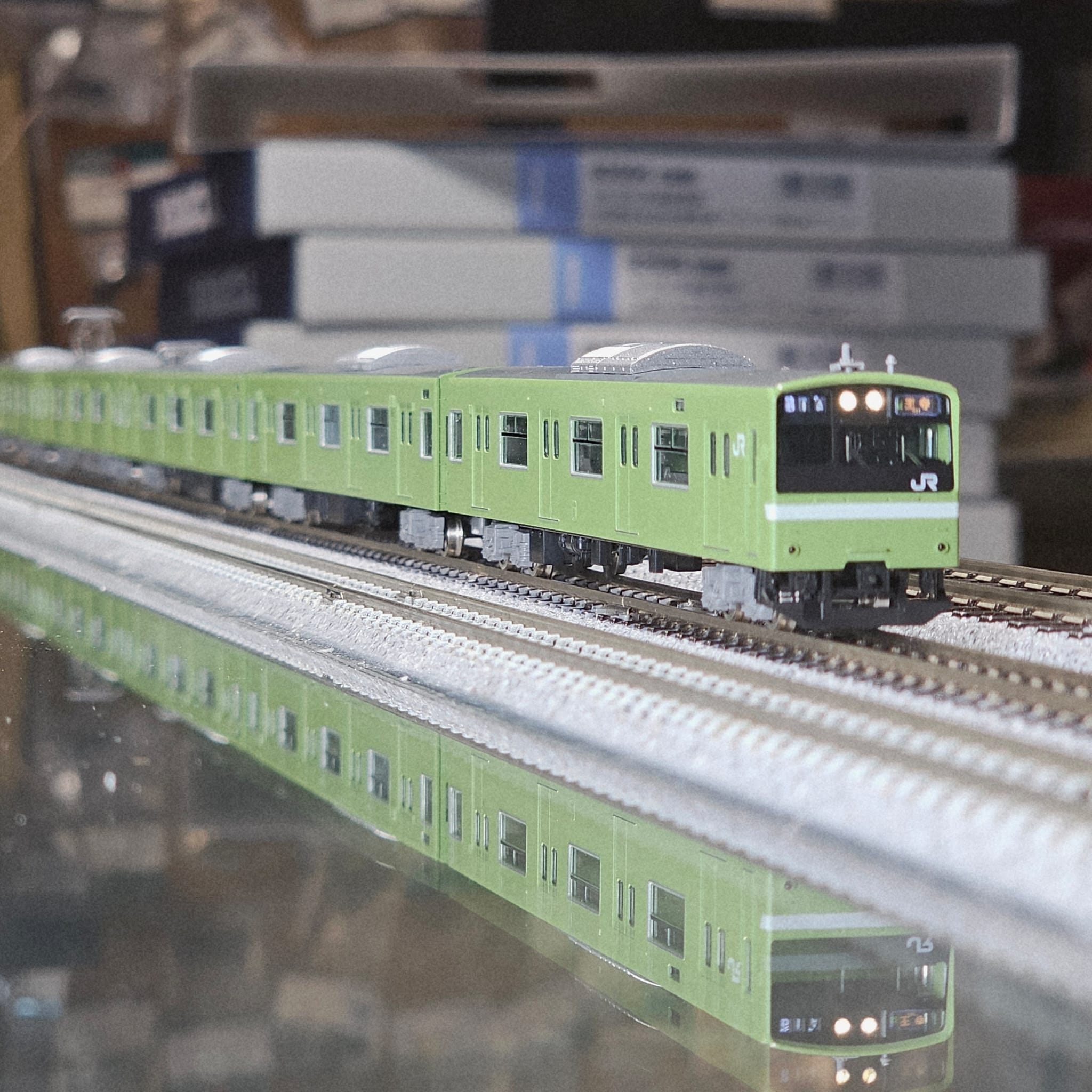 テックステーション JR201系（30N更新車・ウグイス・混色床下)6両セット JR201系通勤電車（JR西日本30N更新車・ウグイス・混色床下