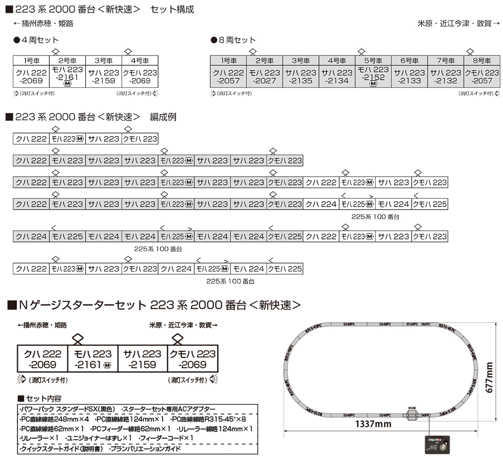 KATO 10-1898 223系2000番台<新快速> 4両