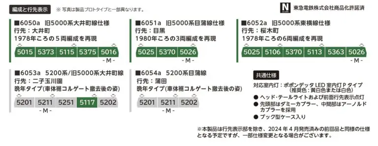 POPONDETTA 6051a 東急電鉄旧5000系目蒲線仕様3両