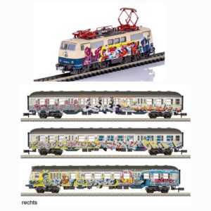 MINITRIX 18264 MINITRIX 16724 N CLASS 111 + “Kunst-Silberlinge” (Art Silver Coins) Car Set