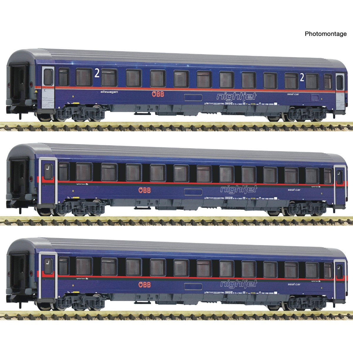 <新品預訂>FLEISCHMANN 6260084 "Nightjet" Eurofima coaches, ÖBB 1 FLEISCHMANN 6260084 "Nightjet" Eurofima coaches, ÖBB