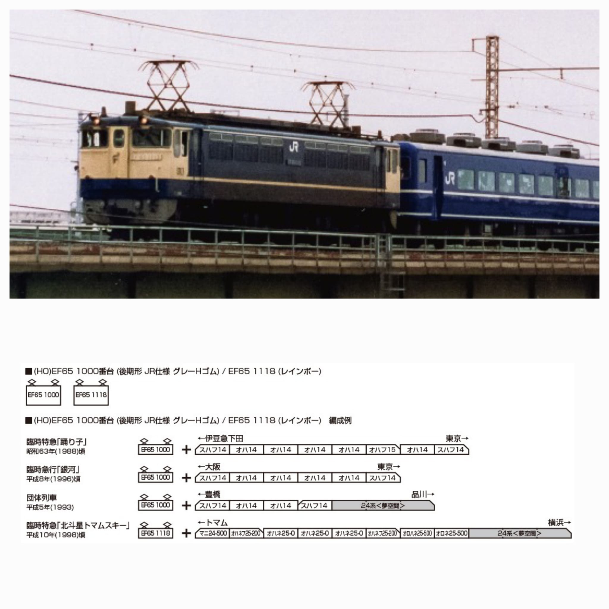 <新品預訂>KATO 1-309 (HO)EF65 1000番台 (後期形 JR仕様 グレーHゴム) 1 <新品預訂>KATO 1-309 (HO)EF65 1000番台 (後期形 JR仕様 グレーHゴム)