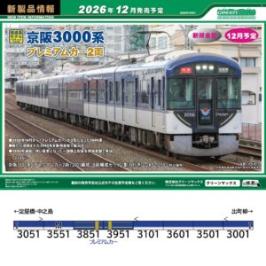 <新品預訂> GREENMAX 50846 京阪3000系（Premium Car 2両・3001編成）8両