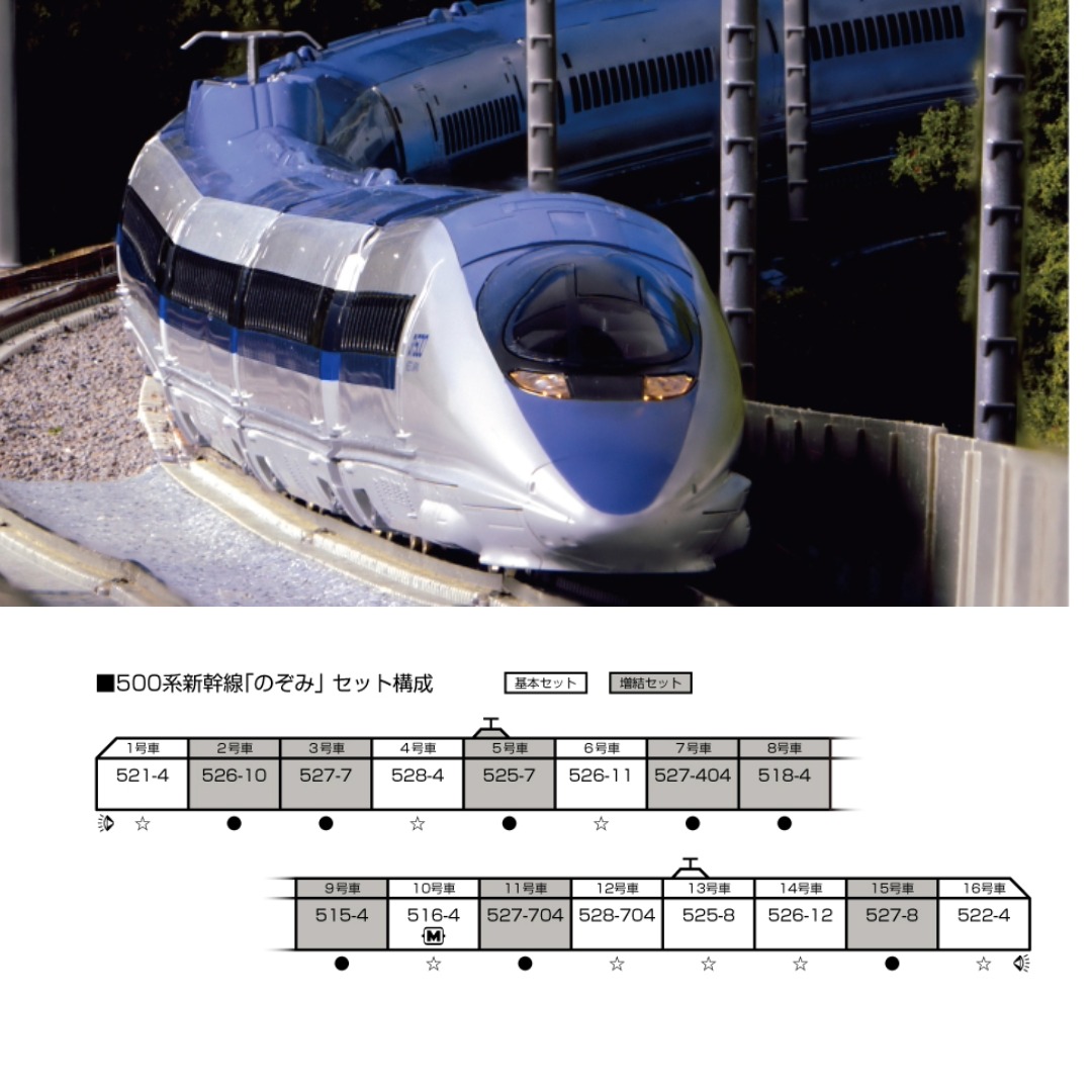 <新品預訂>KATO 10-1794 10-1795 500系 東海道・山陽新幹線 のぞみ(希望號) W4編 16輛 1 <新品預訂>KATO 10-1794 10-1795 500系 東海道・山陽新幹線 のぞみ(希望號) W4編 16輛