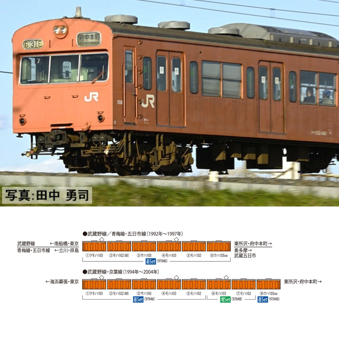 TOMIX 97646 97648 JR 103系通勤電車初期型冷改車・豊田電車区- Khaho