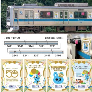 <新品預訂>GREENMAX 50879 小田急 3000形「與“Mokoron”前往小田急百貨店町田店號（Go！）」 10兩